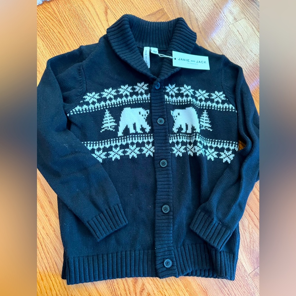 Janie & Jack button up heavy sweater NWT